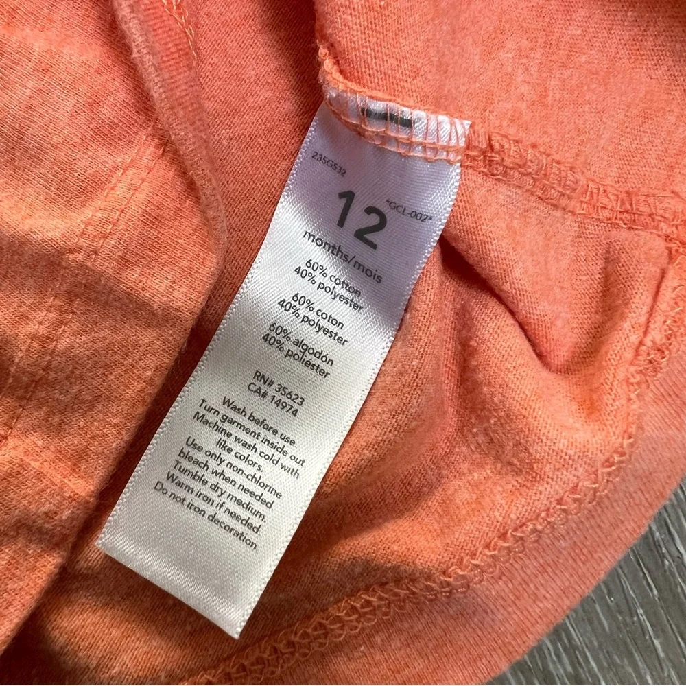 CARTERS HALLOWEEN LONG SLEEVE SHIRT ORANGE 12MO